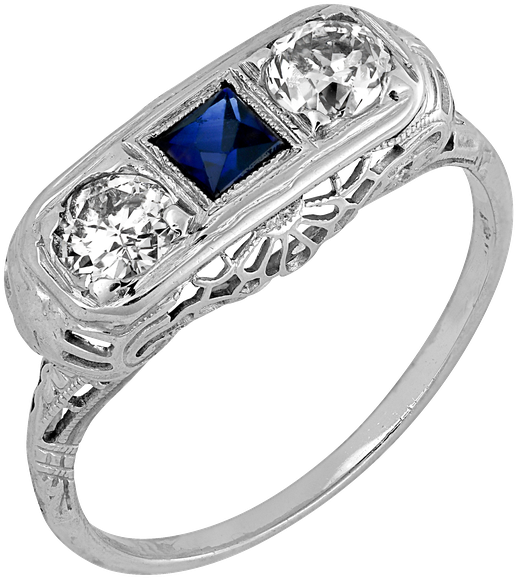 Estate Jewelry Vintage Two Stone Diamond Ring - Jewellery (800x800), Png Download