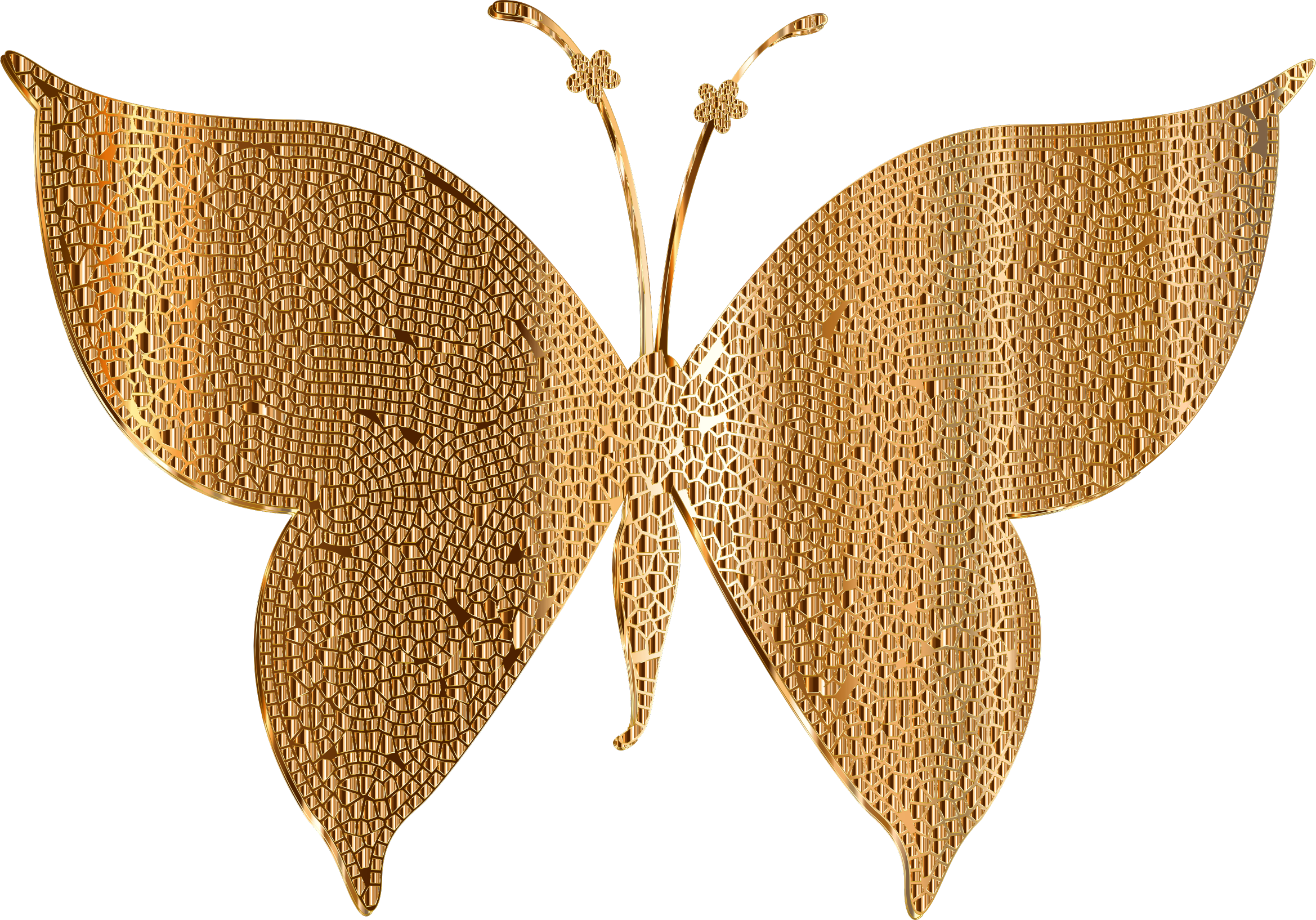 This Free Icons Png Design Of Gold Tiled Butterfly (2338x1634), Png Download