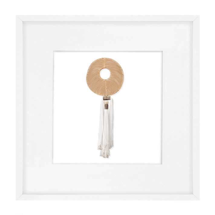 Tassel Disc Gold White Artwork 52 X 52 Cm - Picture Frame (720x720), Png Download