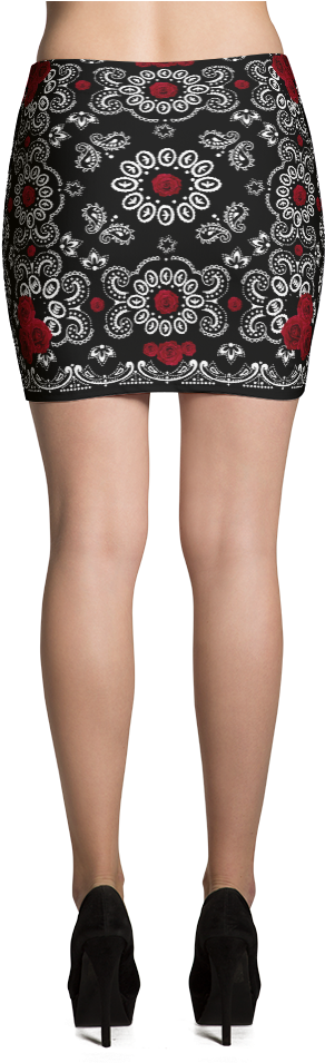 Image Of Rose 🌹 Paisley Print Mini Skirt - Skirt Back Mini (1000x1000), Png Download