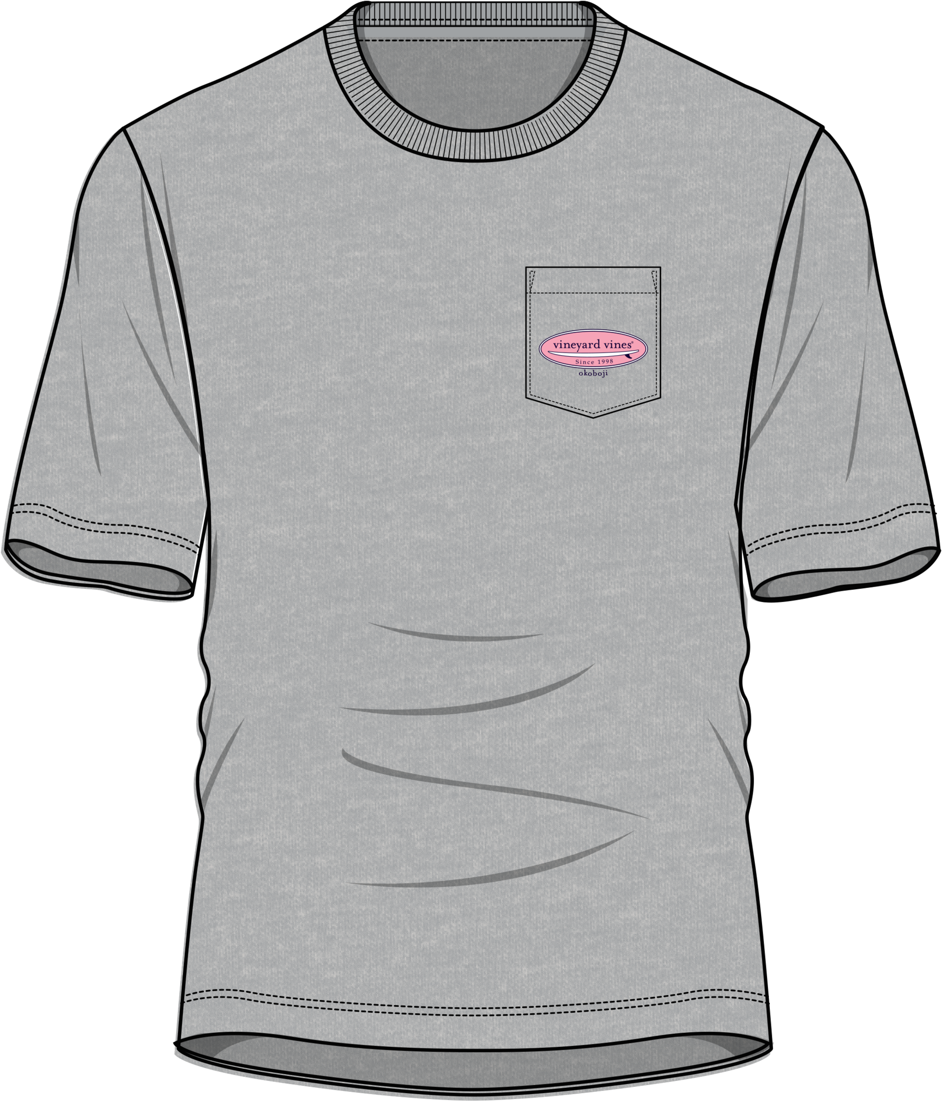 Vineyard Vines Okoboji The Board Tee - Active Shirt (2000x2420), Png Download
