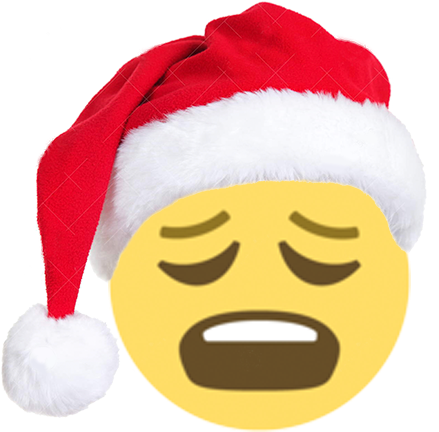 Christmas Emoji Sticker - Carolines Treasures Eon1032cc Weary Face Emojione Emoji (600x600), Png Download