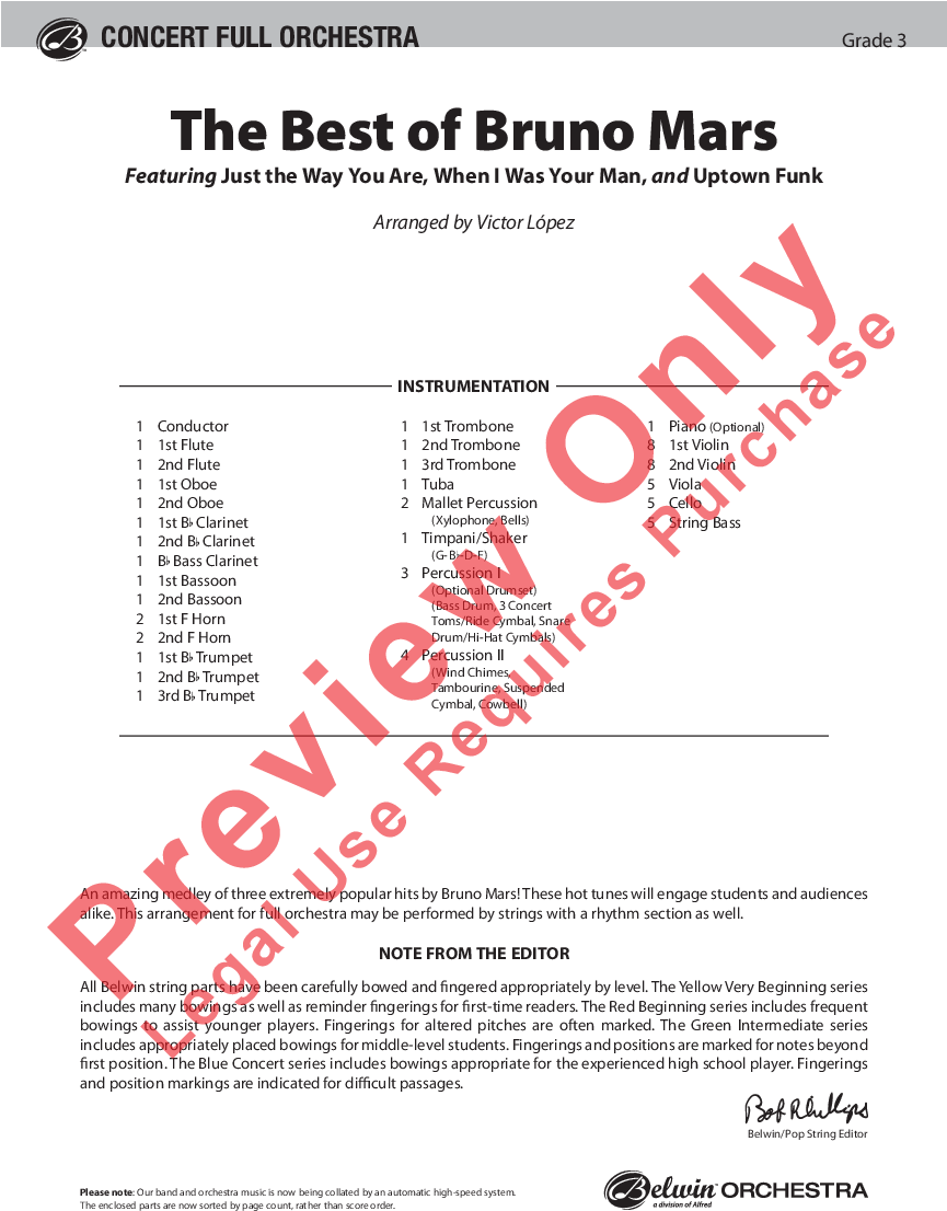 The Best Of Bruno Mars Thumbnail - Fire Dragon Mountain Orchestra Note Sheet (864x1152), Png Download