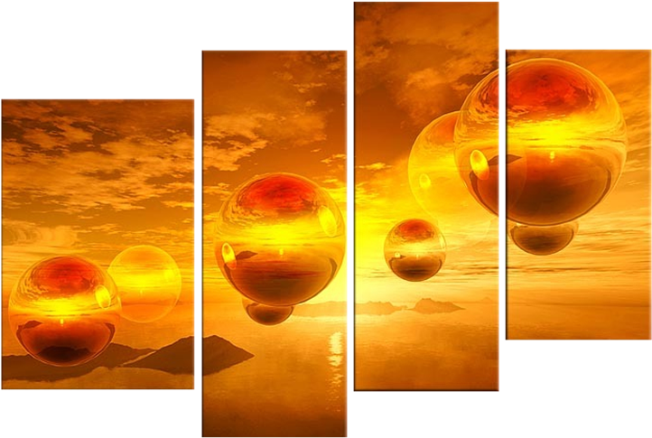 Abstract Bubbles - 5 Piece Canvas Illidan (800x752), Png Download