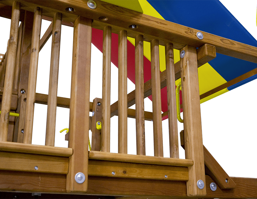 10o Spindle Rail - Backyard Playworld (892x692), Png Download