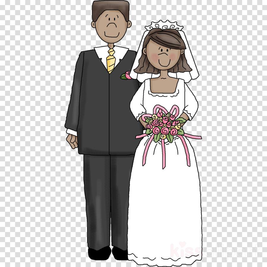 Bride And Groom Clip Art Clipart Wedding Invitation - Marriage (900x900), Png Download