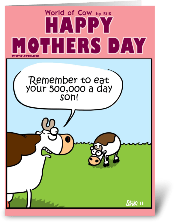 Mother's Day Eat Your 50,000 Grass Greeting Card - Make-up For Mothers Greeting Card (700x792), Png Download
