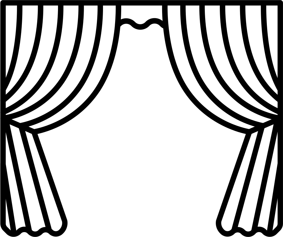 Png File Svg - Theatre Curtains Black And White (981x822), Png Download