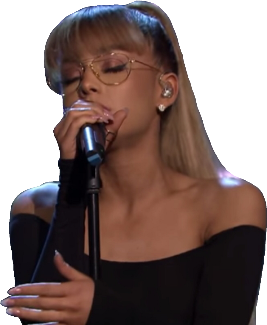 Arianagrande Jimmyfallon Jason'ssong Freetoedit - Singing (1024x1162), Png Download