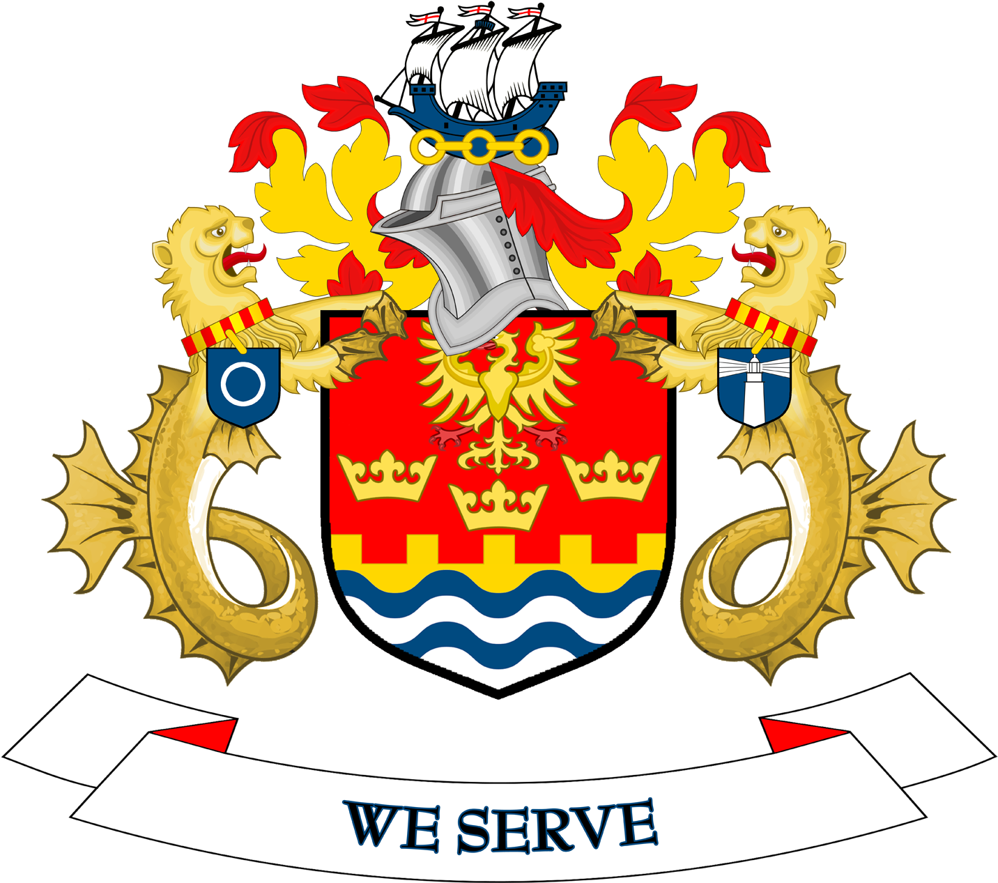 Coat Of Arms Of North Tyneside Metropolitan Borough - Greater Manchester County Council (1500x1399), Png Download