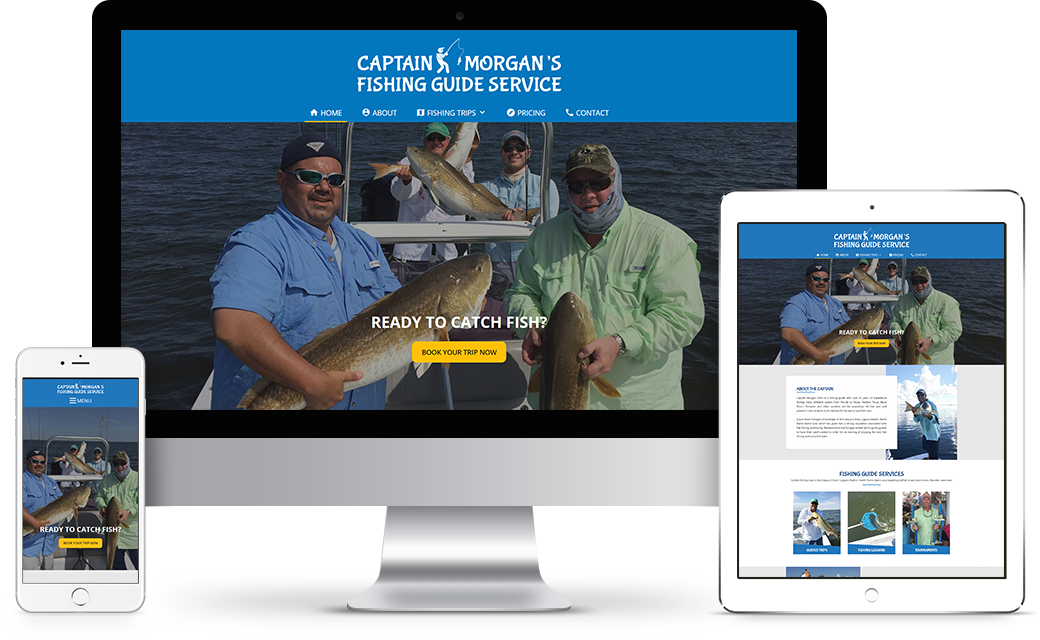 Captain Morgan's Guide Service - Web Design (1040x640), Png Download