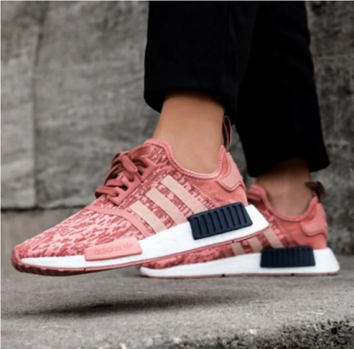 Adidas Nmd R1 Womens Black Glitch Raw Pink Shoes - Nmd R1 Pink Raw (700x850), Png Download