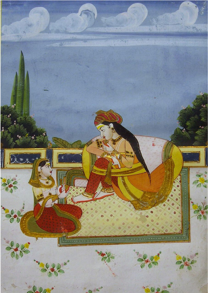 19th Century Indian / Persian Watercolor Painting Of - Royal Couple Image Indian (1023x1023), Png Download