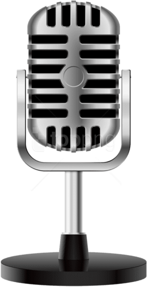 Vintage Microphone Clip Art Image - Old School Microphone Front (311x600), Png Download