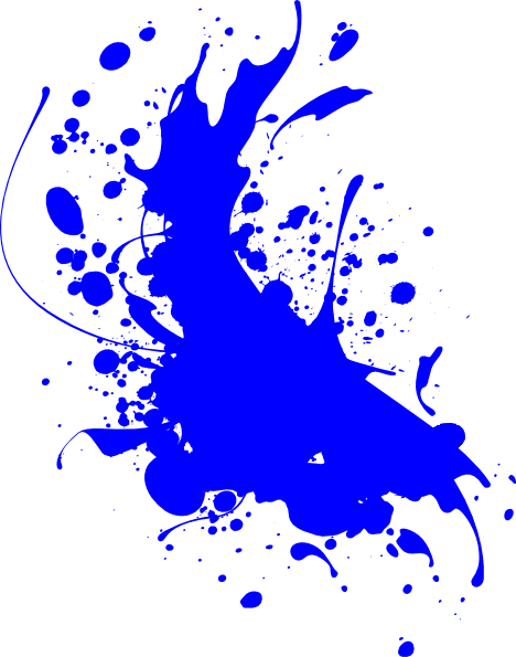 Splatter Clipart Blue Paint - Blue Paint Splatter Clip Art (468x595), Png Download