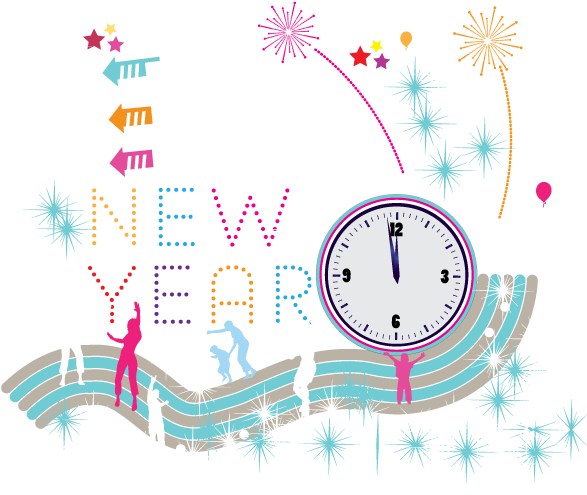 New Year's Eve Family Party (595x504), Png Download