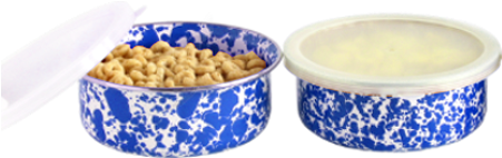 Storage Bowl With Lid, Splatter - 3 Bowl Set - Blue Marble By Crow Canyon Home (600x600), Png Download