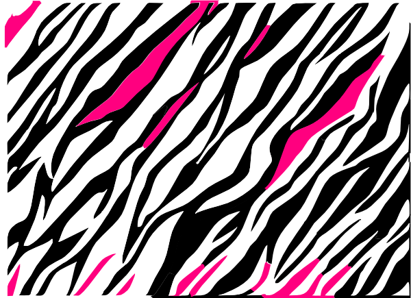 Png Library Stock Black And White Chevron Clipart - Pink Black And White Zebra Print (600x435), Png Download