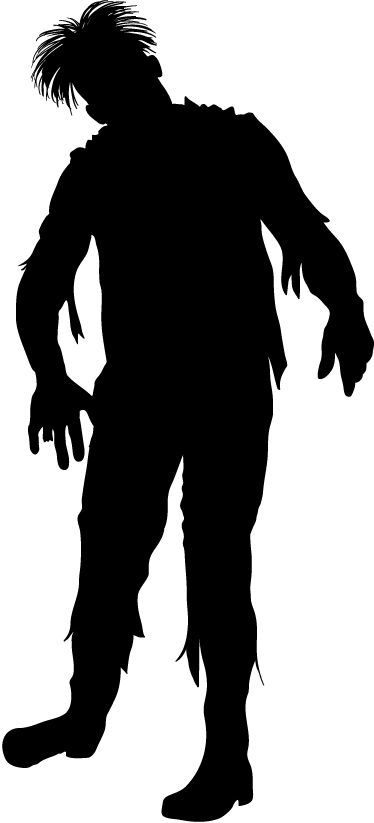 Scary Zombie Silhouette Sticker - Dead School Boy Costume (374x823), Png Download