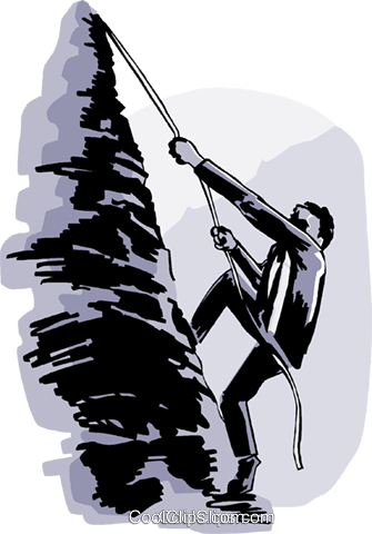 Business Man Climbing Mountain - Climbing Mountain Vector Png (335x480), Png Download