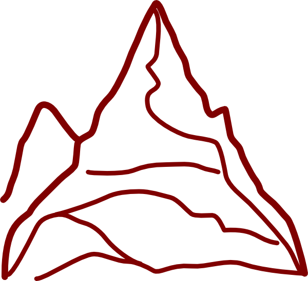Red Mountain Clip Art - Mountain Clip Art Black And White (600x549), Png Download