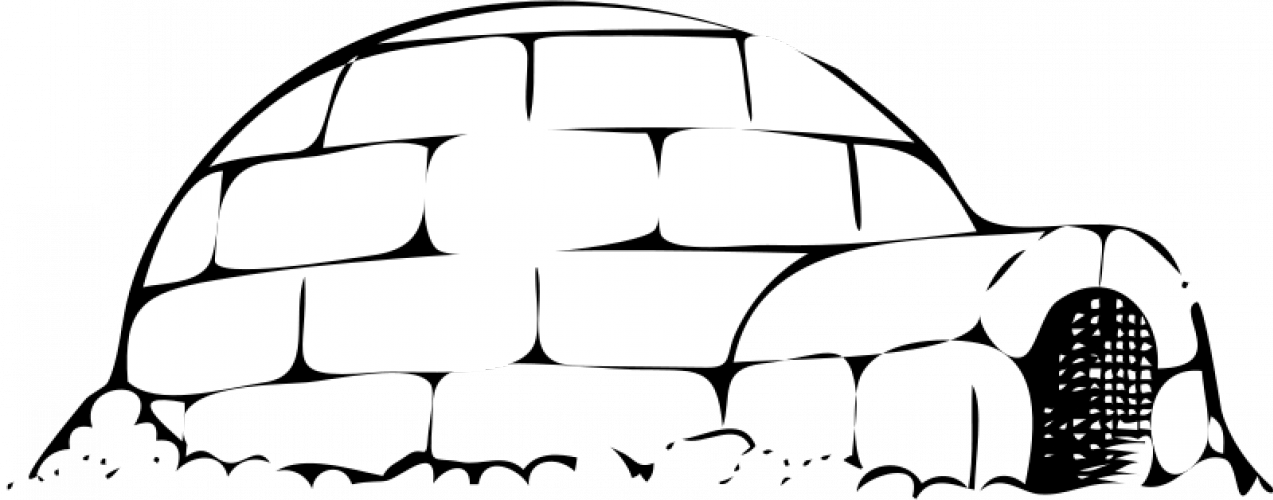 Mountain Cottage Vector Image - Igloo Cartoon Drawing (1273x500), Png Download