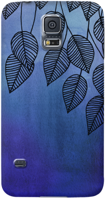 Midnight Blue Garden Watercolor Ink Leaves Case For - Blue And Purple Watercolour Leaves (300x400), Png Download