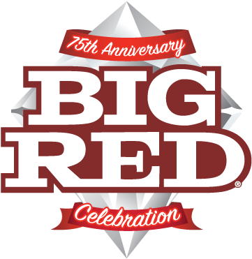 Big Red 75th Anniversary Logo - Big Red Soda - 4 Pack, 12 Fl Oz Bottles (394x387), Png Download