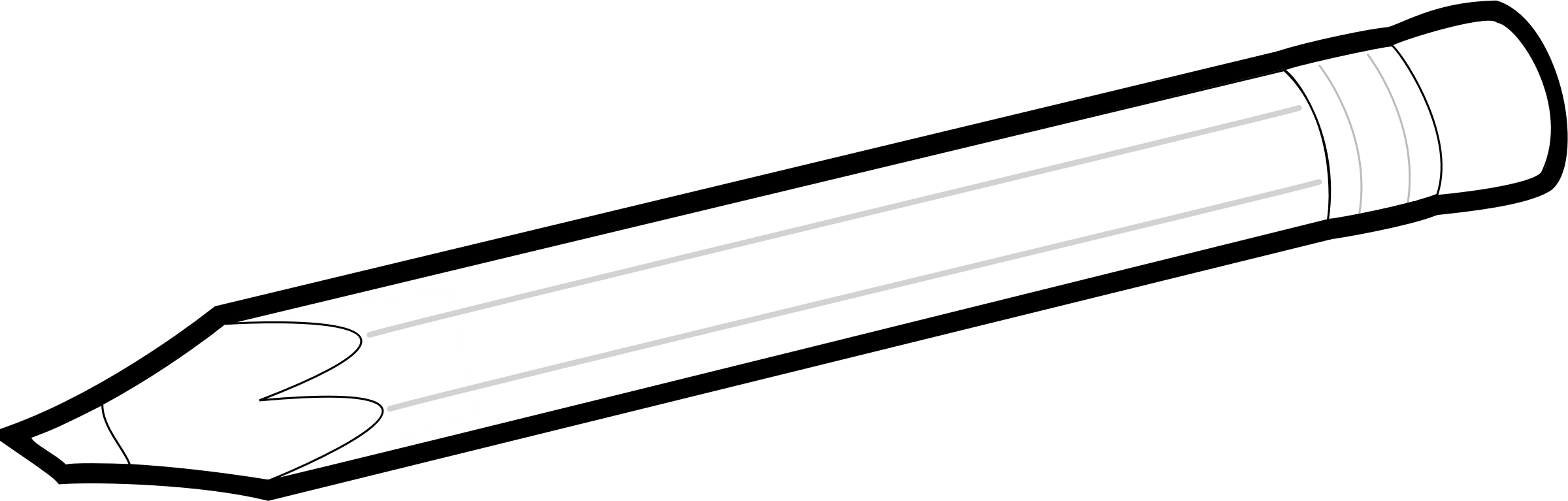 White Pencil Png Banner Black And White - Black And White Pencil (2400x767), Png Download