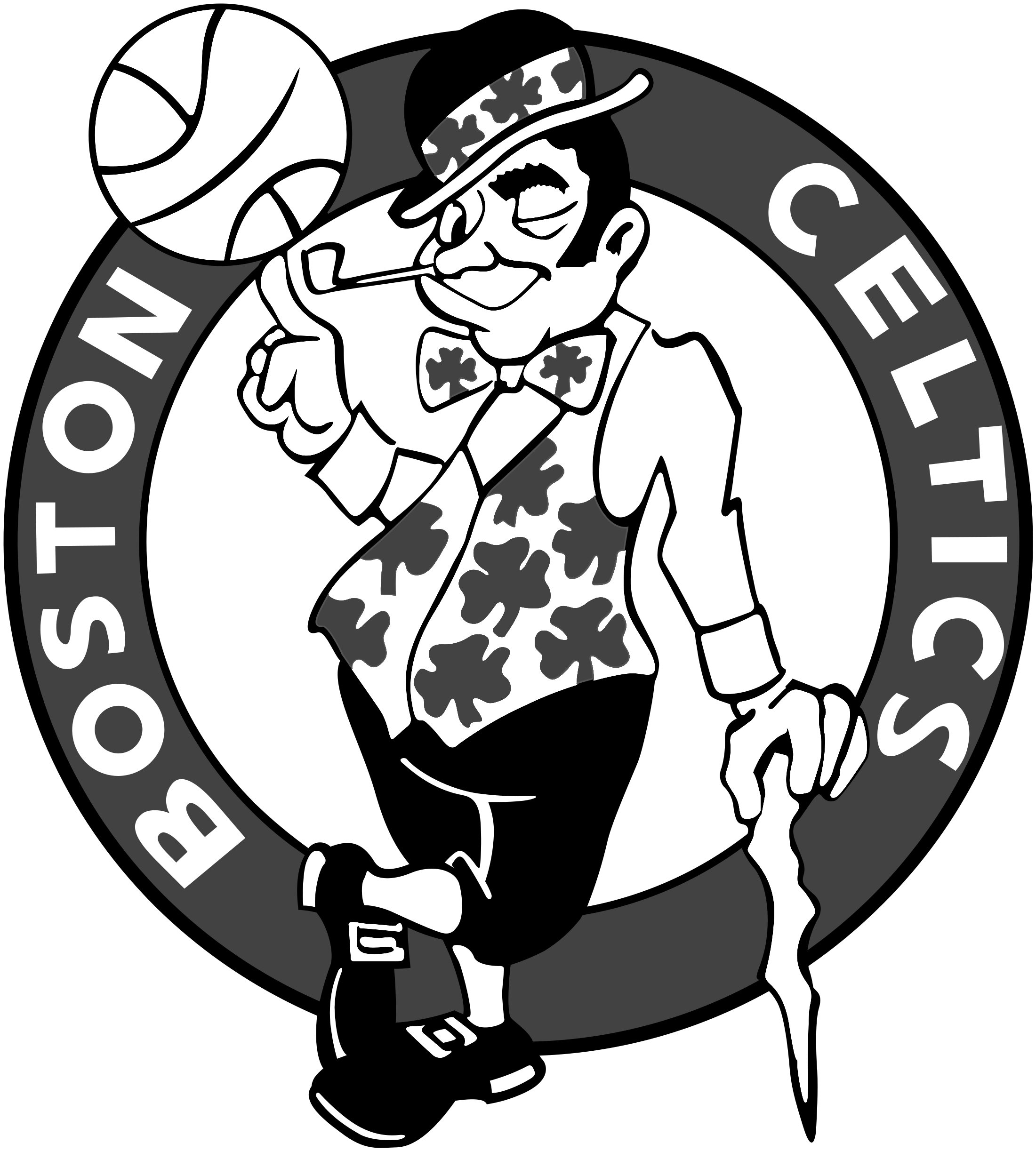 Boston Celtics Logo Black And White - Boston Celtics Logo Png (2400x2600), Png Download