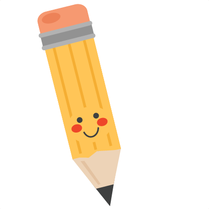 Cute Pencil School Svg Scrapbook Cut File Cute Clipart - Pencil Clip Art Cute (432x432), Png Download