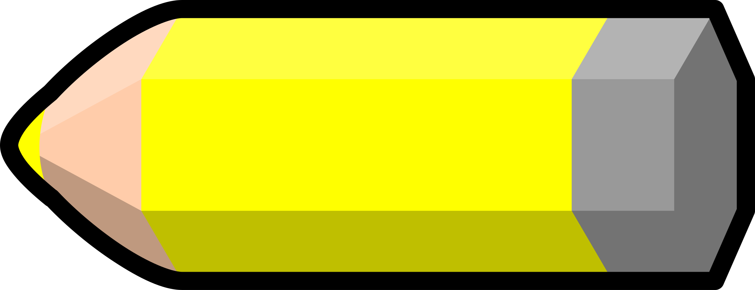 Big Image Png - Yellow Color Pencil Clipart (2400x922), Png Download