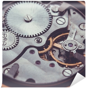 Close-up Of Old Clock Watch Mechanism Wall Mural • - Clock (400x400), Png Download