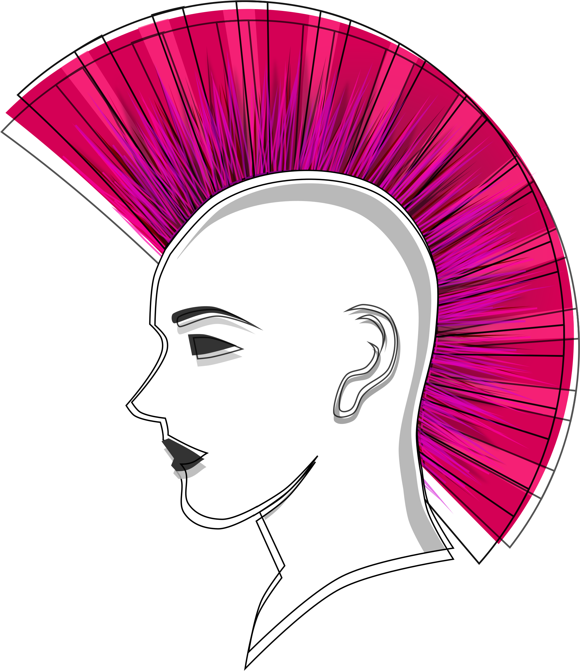 Medium Image - Mohawk Clipart (696x800), Png Download