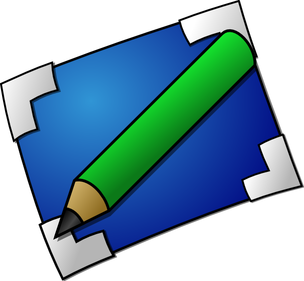 Blue Paper With Pencil Svg Clip Arts 600 X 556 Px (600x556), Png Download