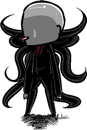 Slender Man Chibi By Lilyofthesword On Deviantart Freeuse - Transparent Chibi Slender Man (326x432), Png Download