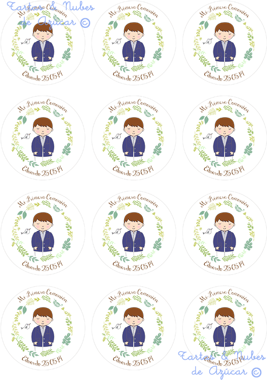 Papel De Azúcar Primera Comunión - First Communion (550x778), Png Download