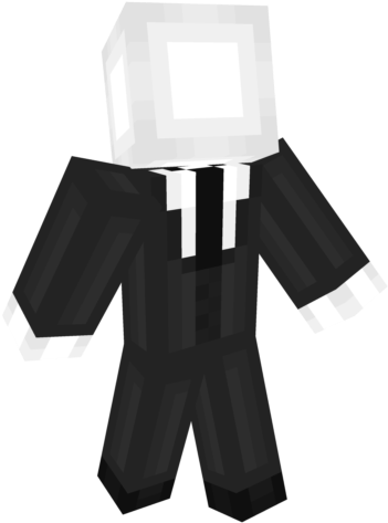 Slender Man Face Static For Kids - Minecraft (640x640), Png Download