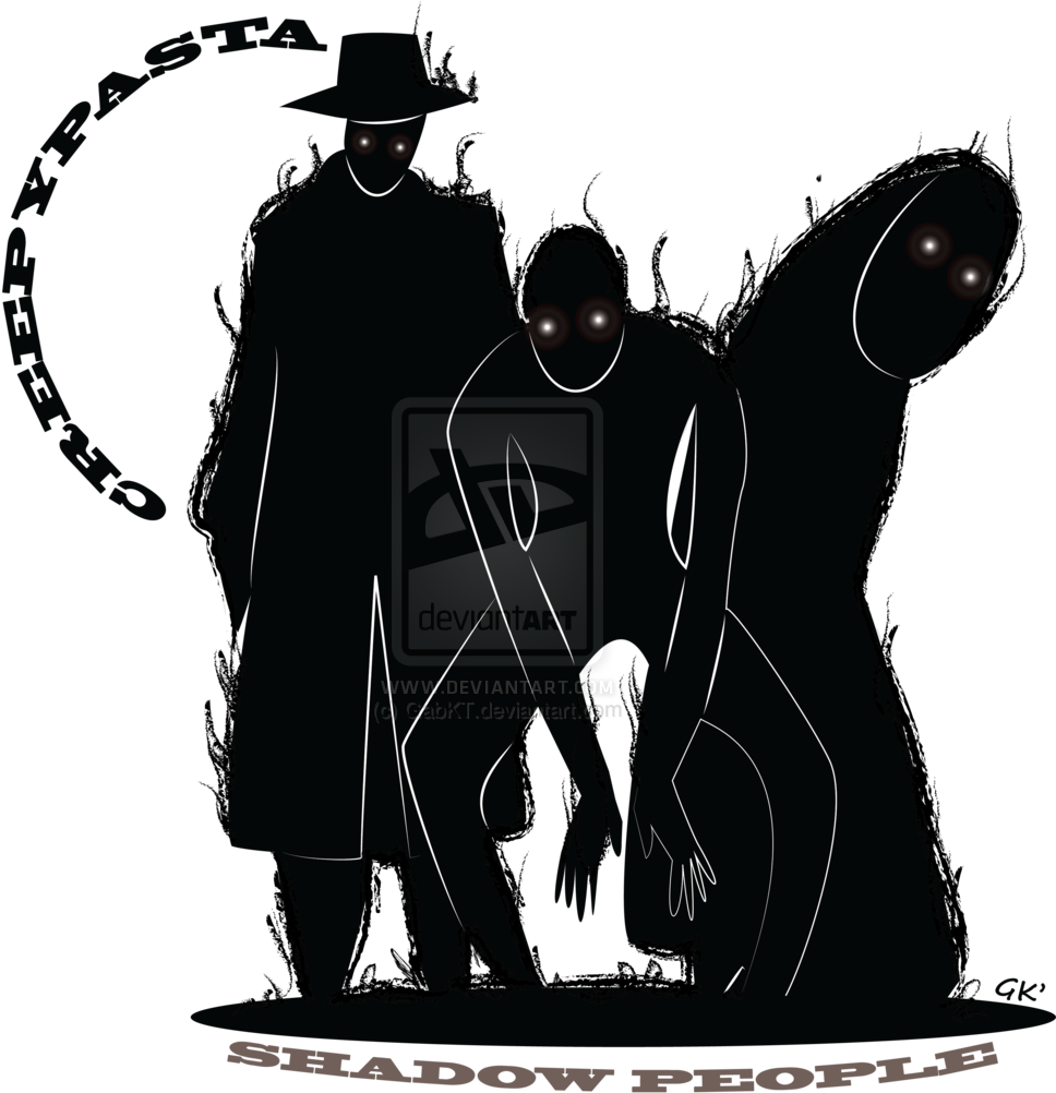 Graphic Black And White Download Creepypasta People - Shadow People Creepypasta (1024x1020), Png Download