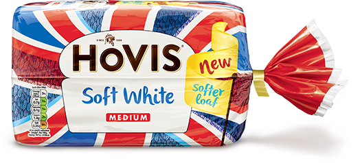 Loaf - Hovis Thick White Bread (527x238), Png Download