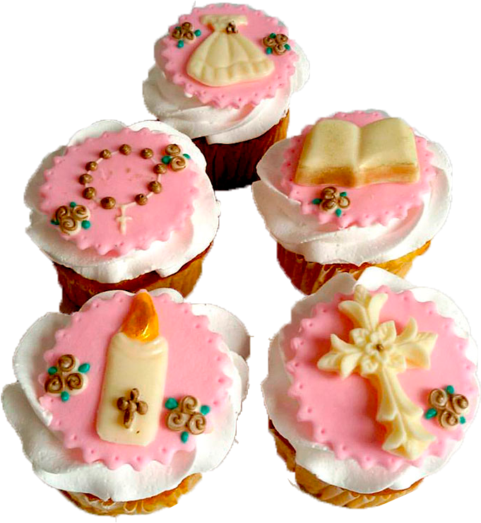 Cupcakes De Primera Comunión Con Topper Tematico - Cupcakes In Laureles (800x800), Png Download