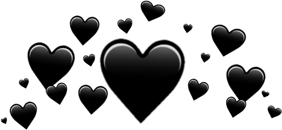 Picsart Love Emoji The Emoji Source - Black Heart Crown Png (791x791), Png Download
