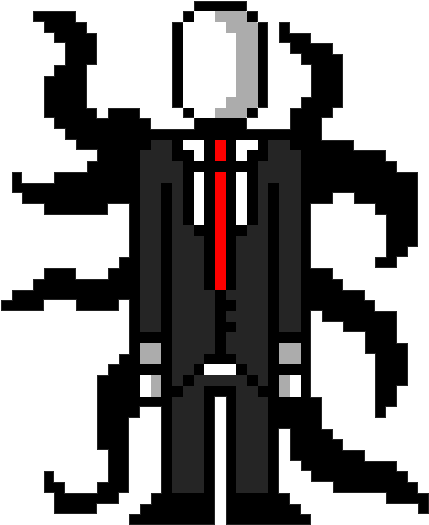 Pixel Art Slender Man (527x585), Png Download