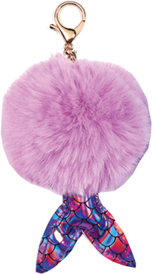Picture Of Mermaid Furry Pom-pom Clip Purple - Mermaid (415x415), Png Download