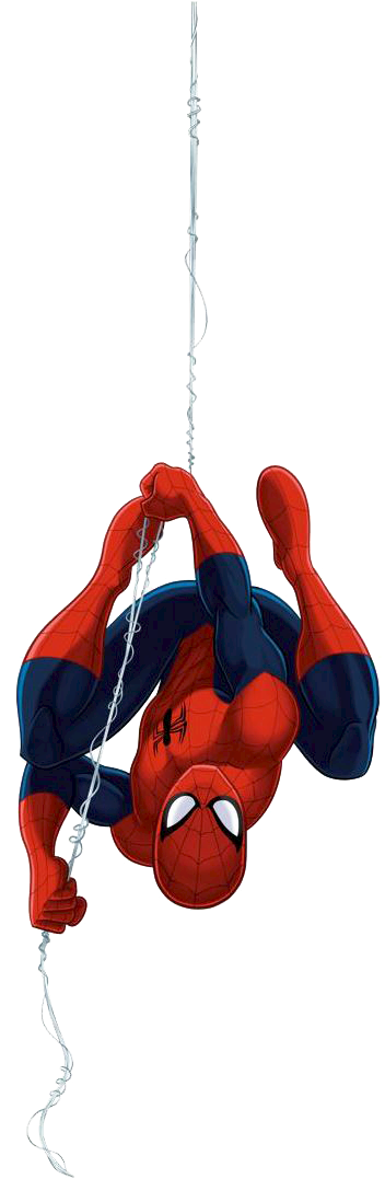 Spiderman - Ultimate Spiderman Upside Down (359x1100), Png Download