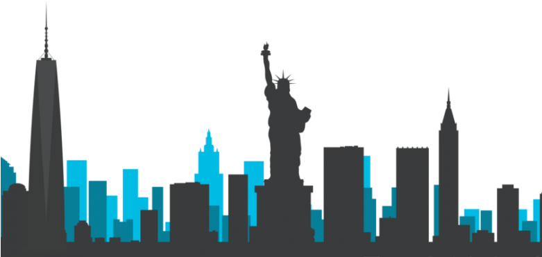 Illustration Of New York City Skyline - Statue Of Liberty (780x400), Png Download
