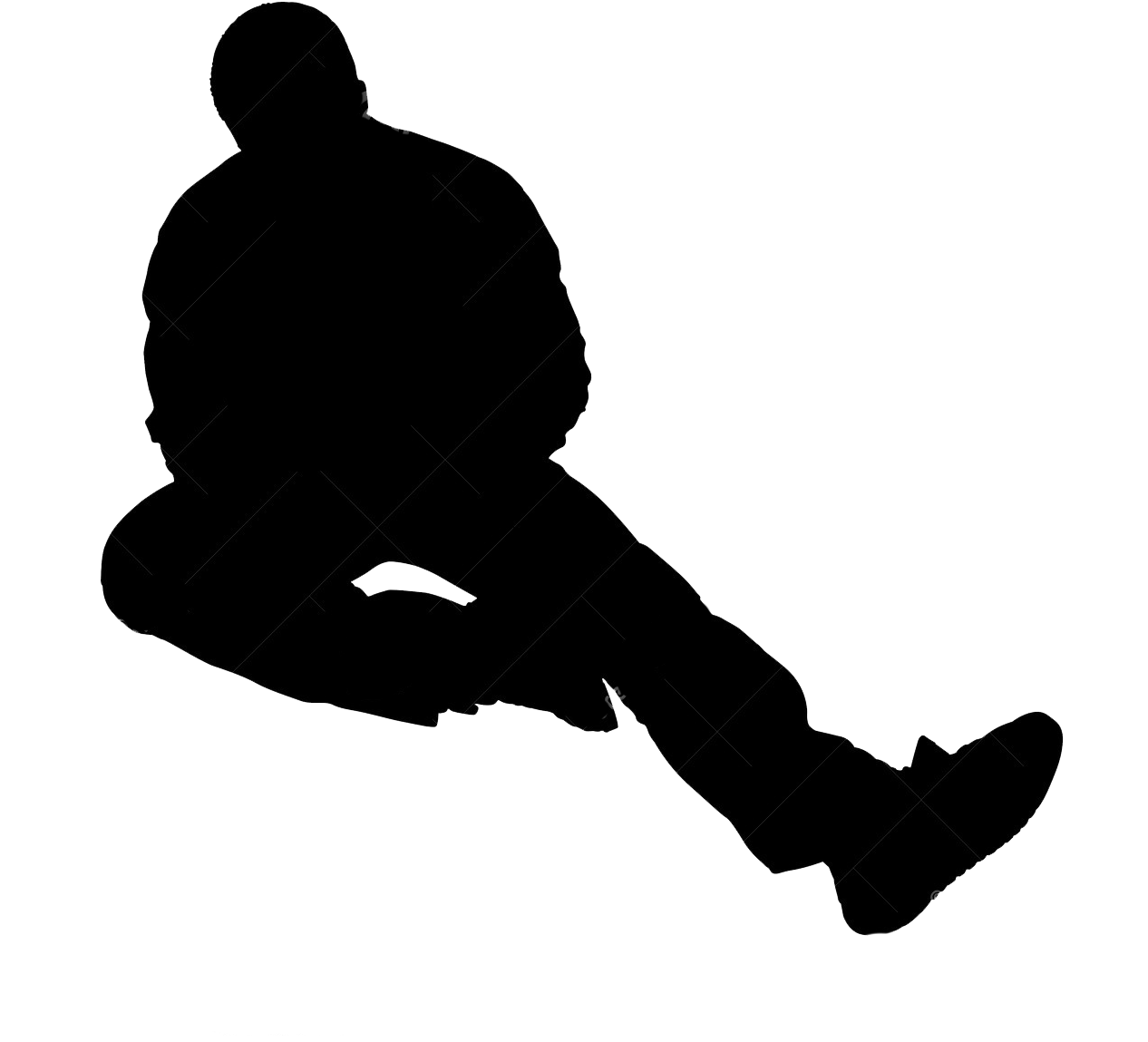 Silhouette Man Sitting (1300x1167), Png Download