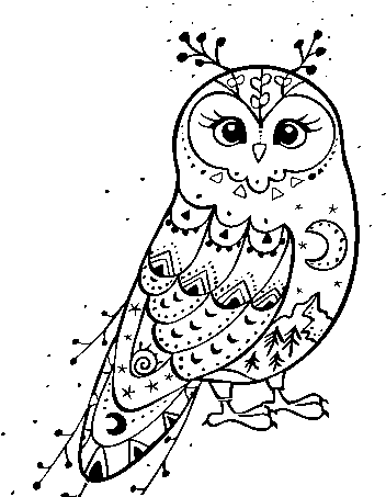 Winter Barn Owl Coloring Page - Desenho De Coruja Para Colorir (600x470), Png Download