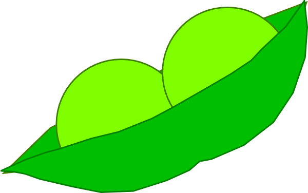 Two Peas In A Pod Clip Art - 2 Peas In A Pod Clipart (600x376), Png Download