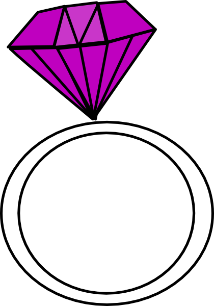 Diamond Ring Ashraf Clip Art - Pink Wedding Ring Clipart (420x600), Png Download
